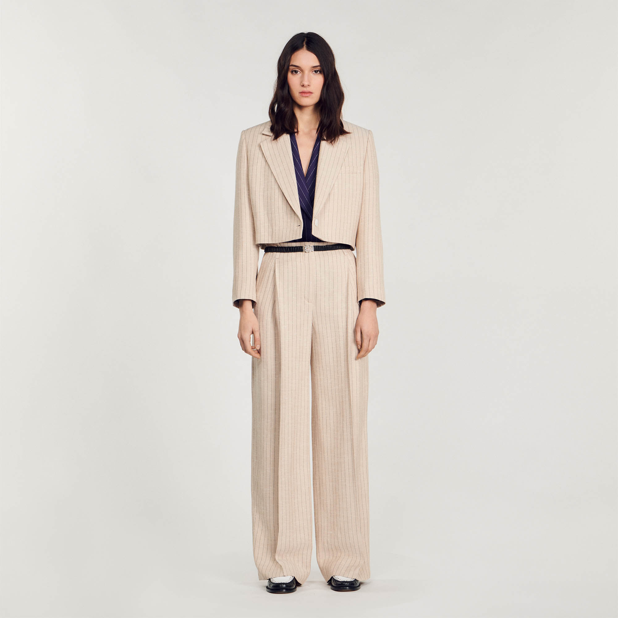 Stripy cropped jacket Blazers Jackets Sandro paris