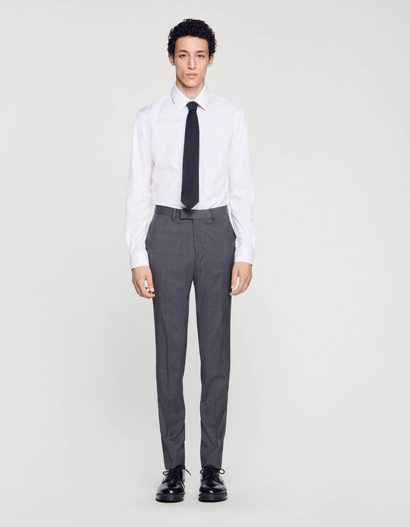 Wool suit trousers Mocked Grey Homme