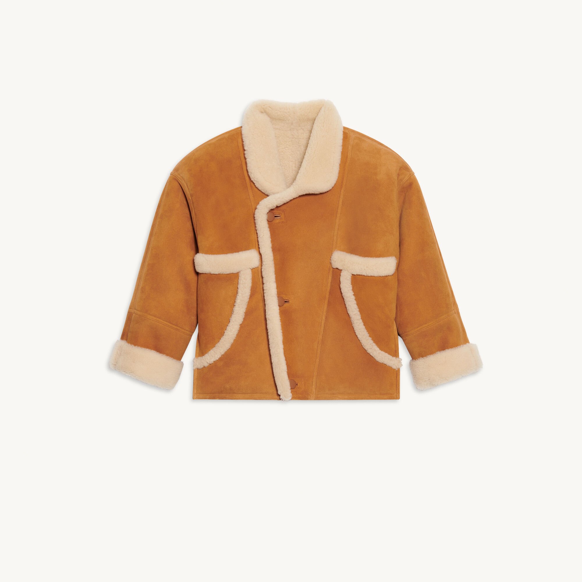 Short sheepskin coat