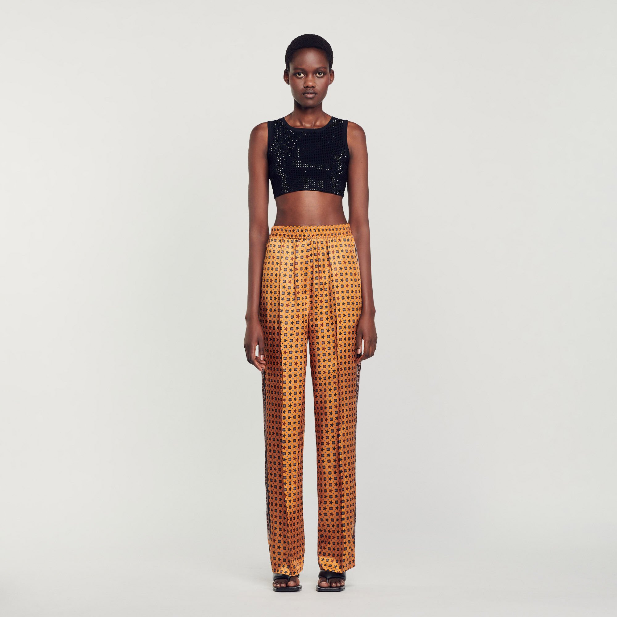 High waist trousers and crop top discount