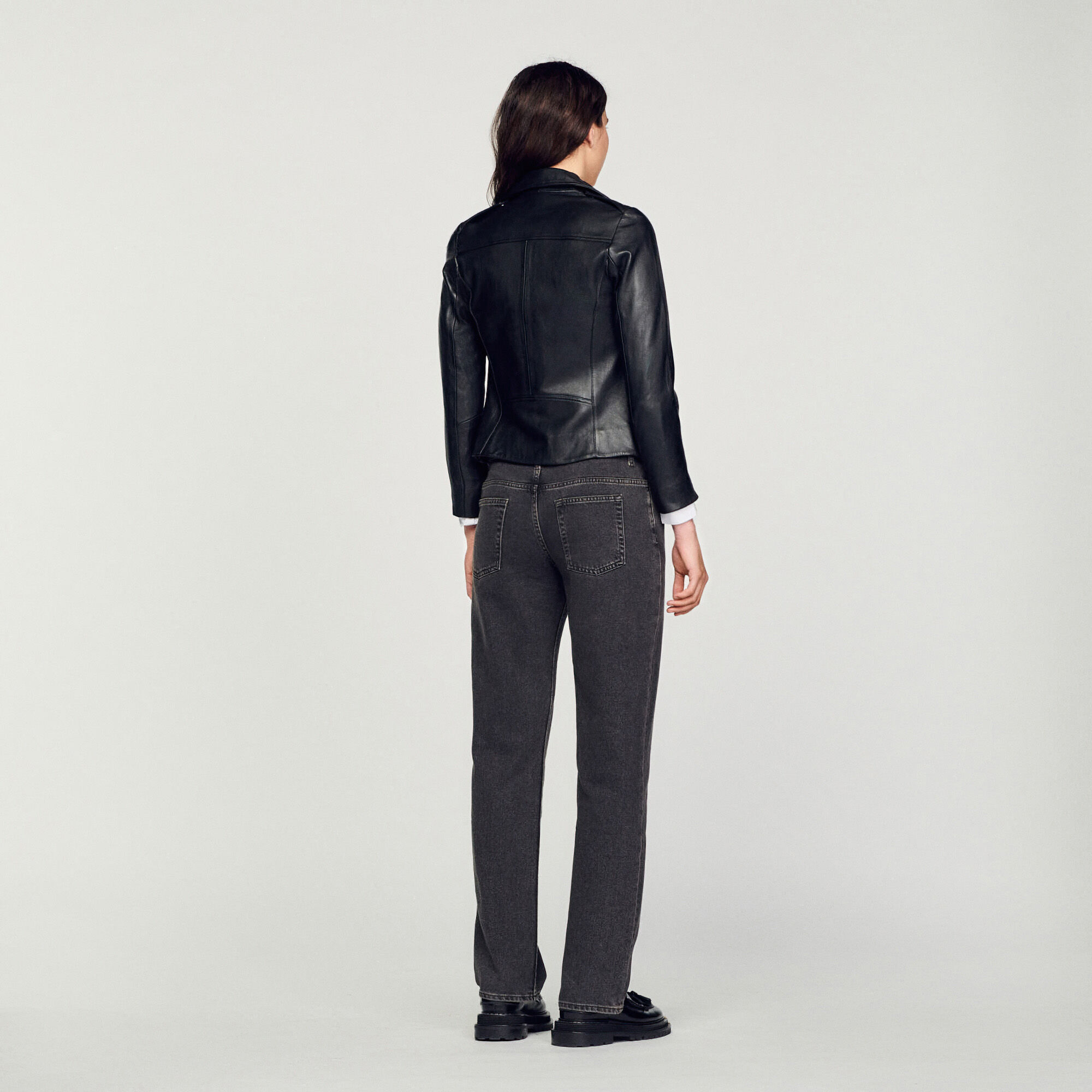 Massimo dutti store leather jacket womens