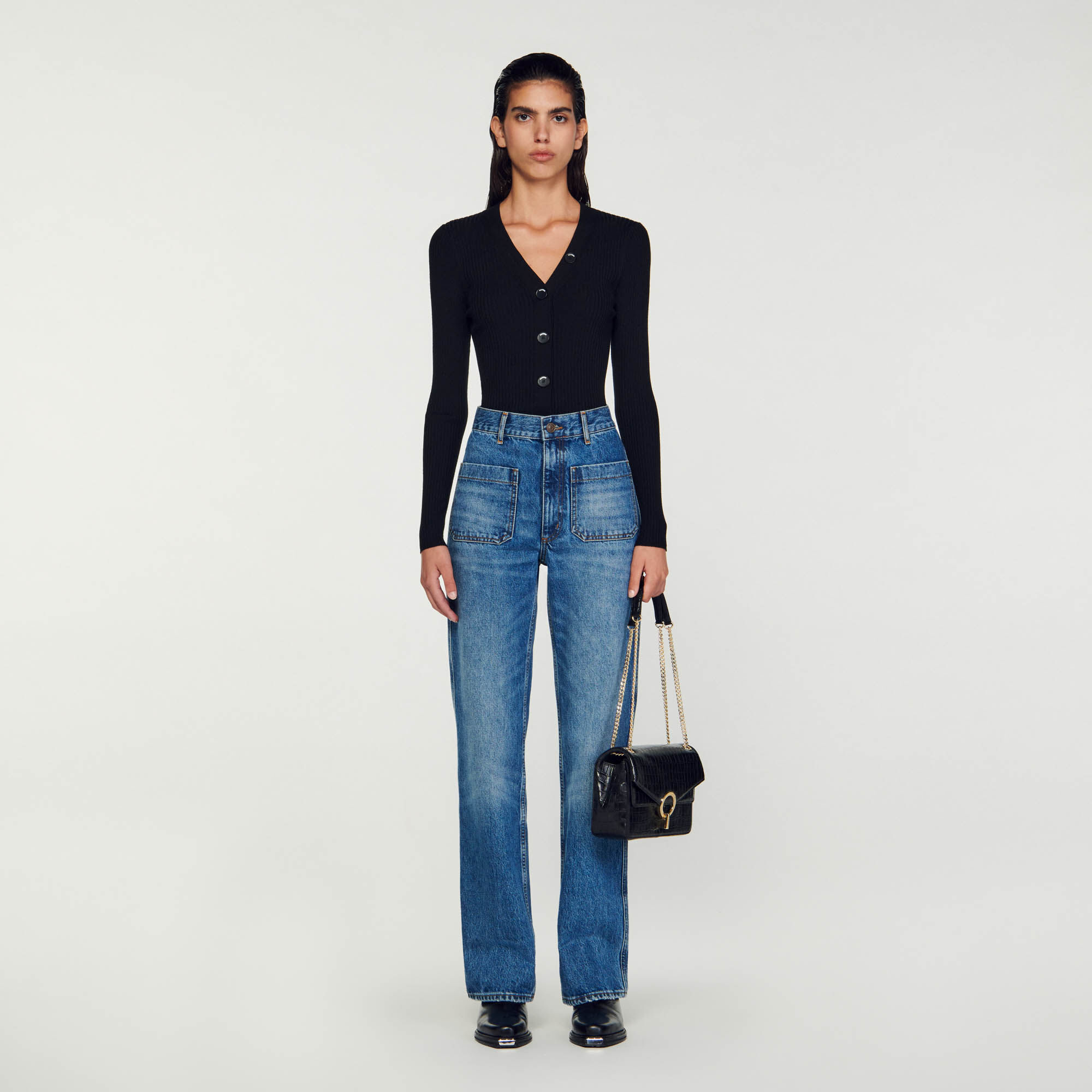 Pull sandro bleu clearance ciel