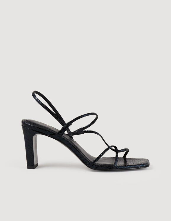 Sandals with narrow straps Black Femme