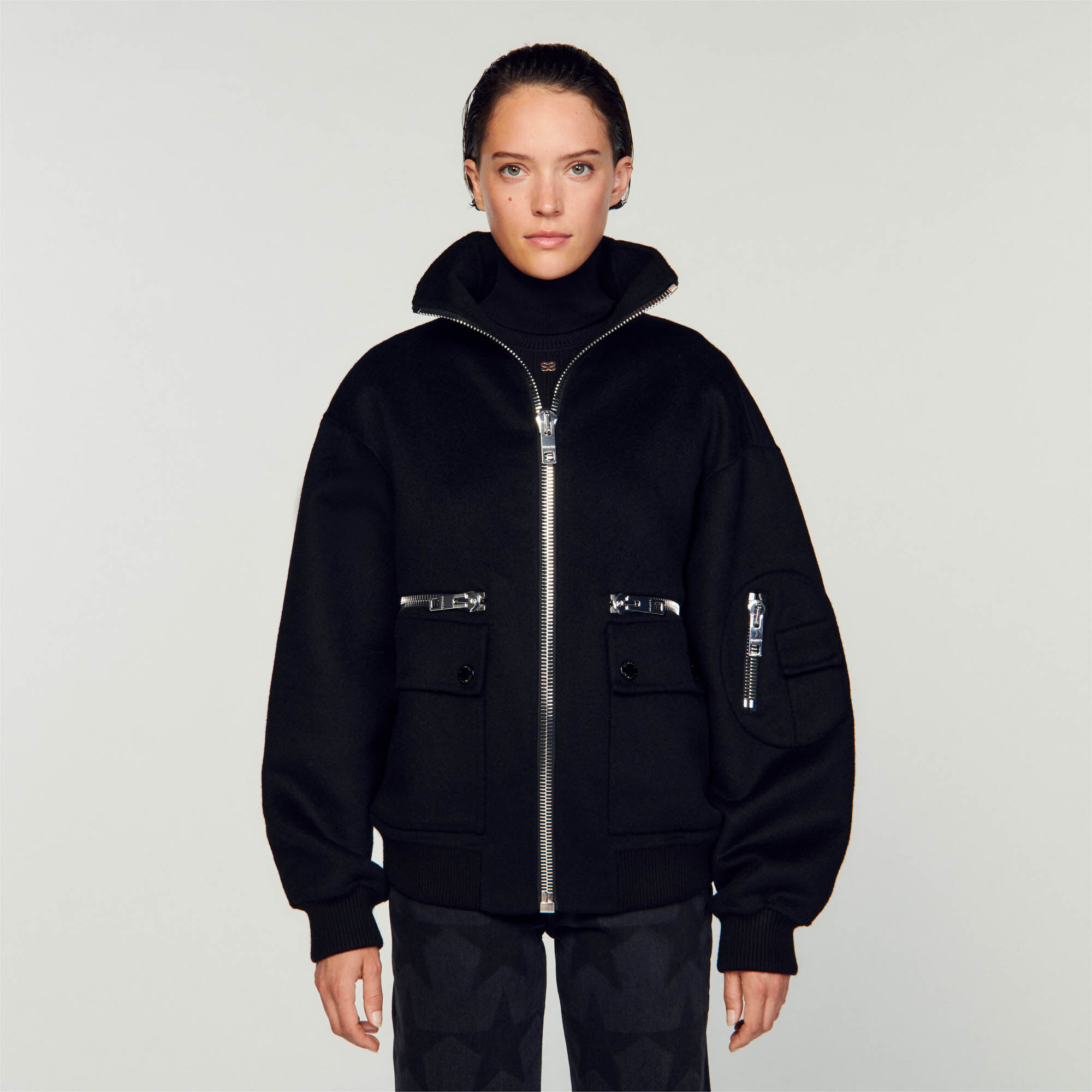 Sandro bomber deals jacket womens