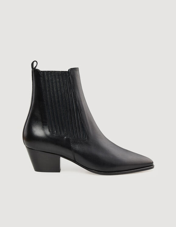 Boots santiags en cuir Noir Femme