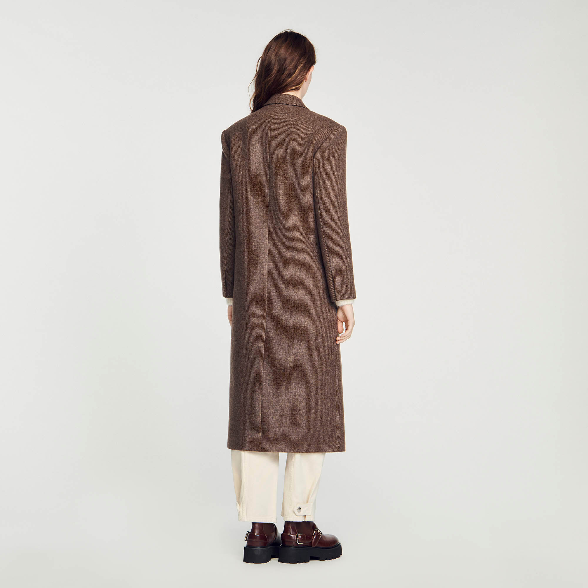 Long sleeved button coat Coats Sandro paris