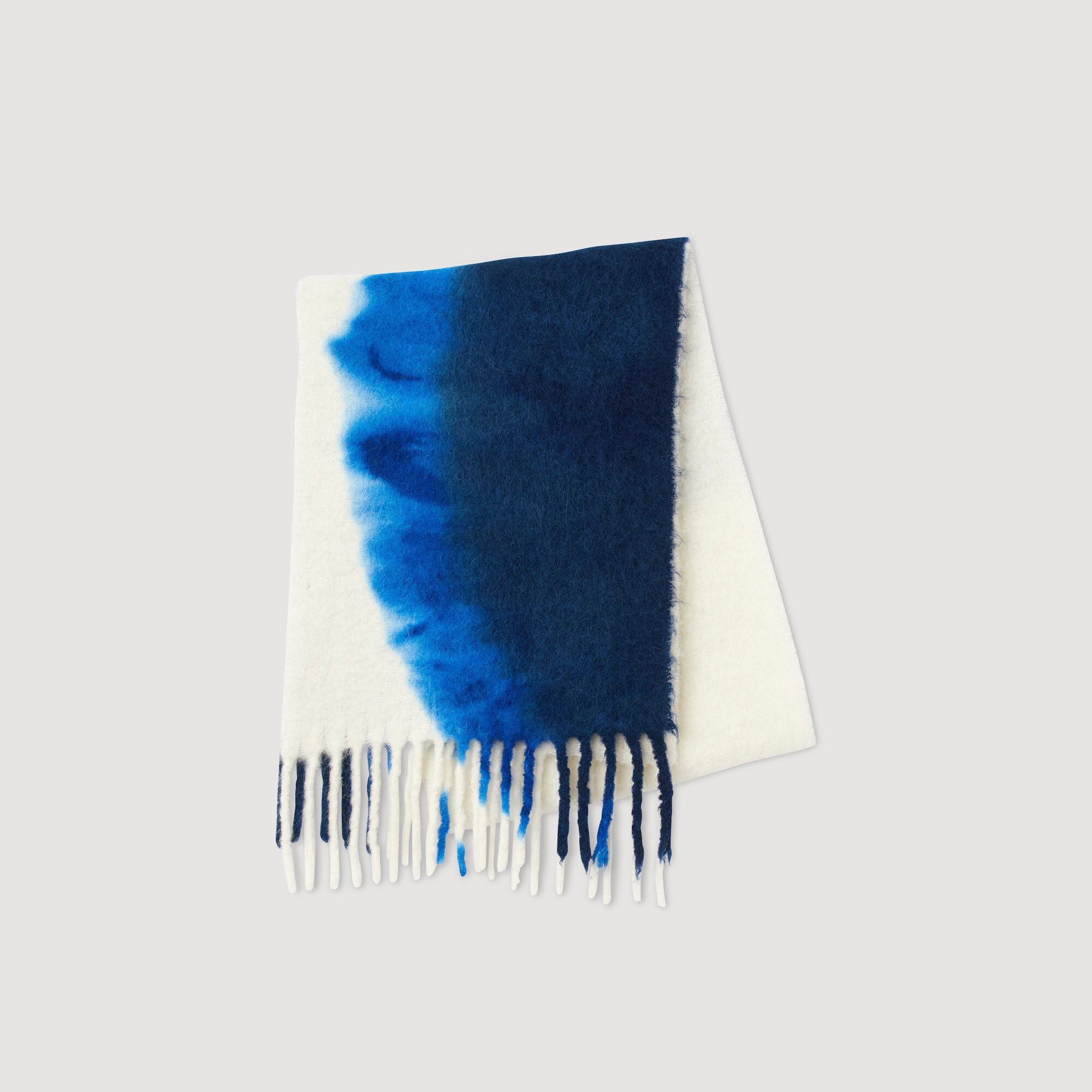 Sandro coat with deals fringed scarf collar