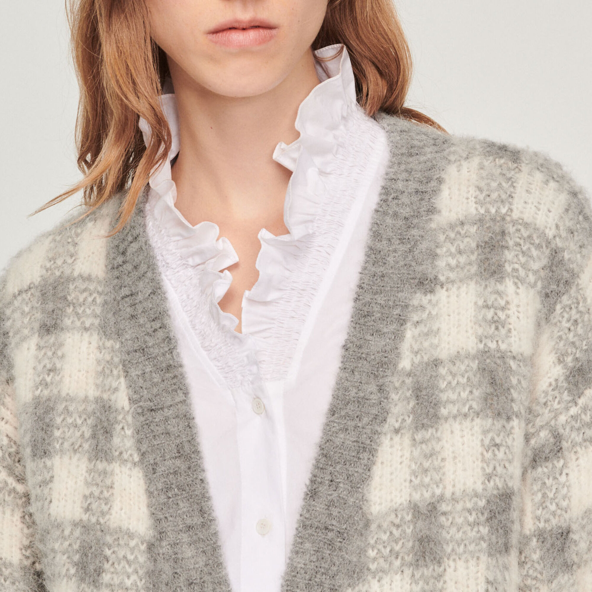 Checked jacquard cardigan All Selection Sandro paris