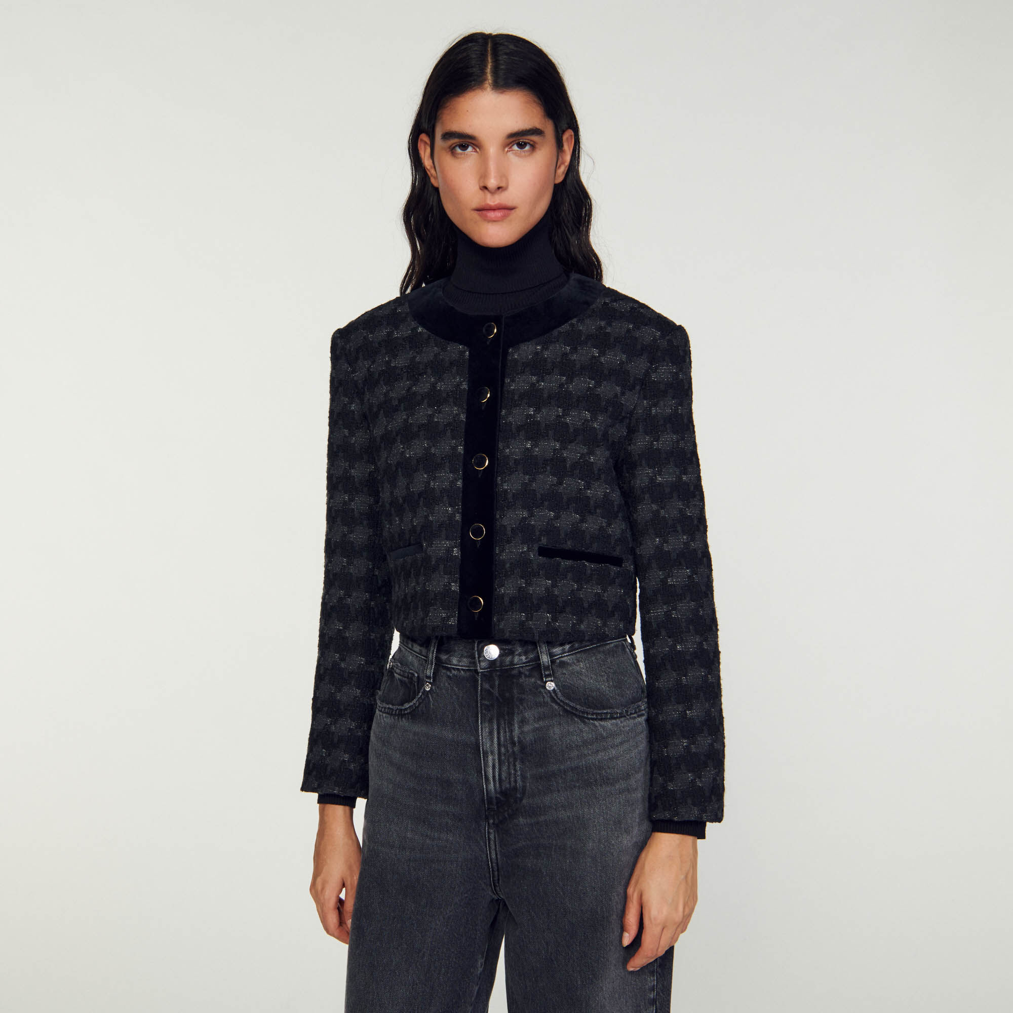 Sandro tweed blazer top