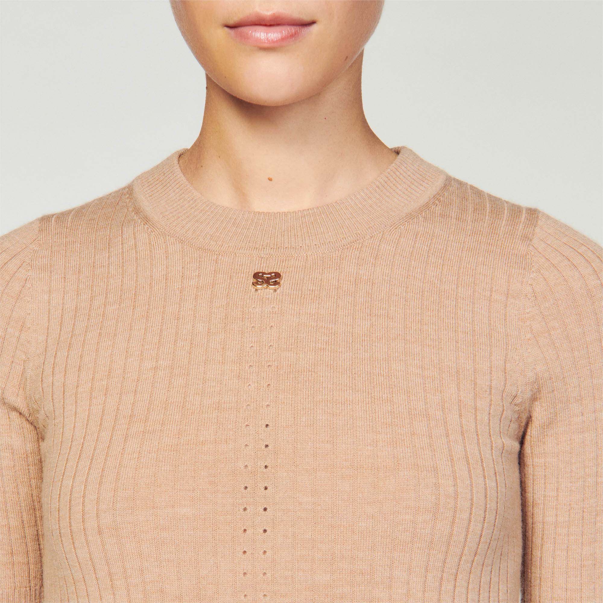 Camel ribbed new arrivals jumper