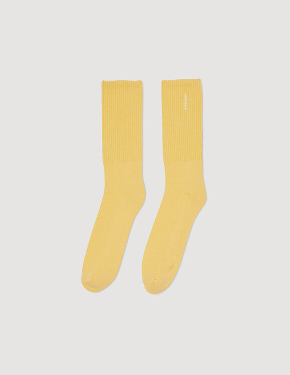 Cotton socks Yellow Homme