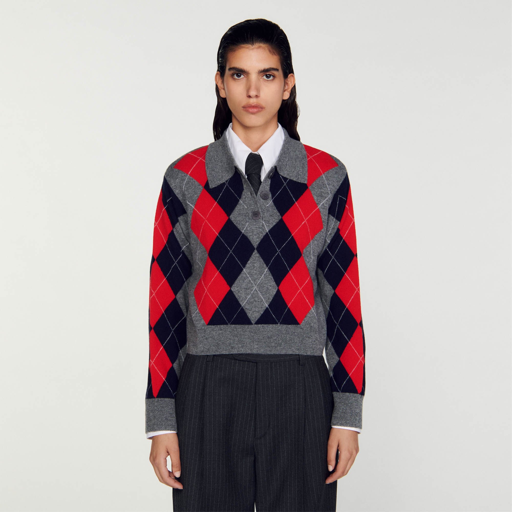 Pull discount losange femme