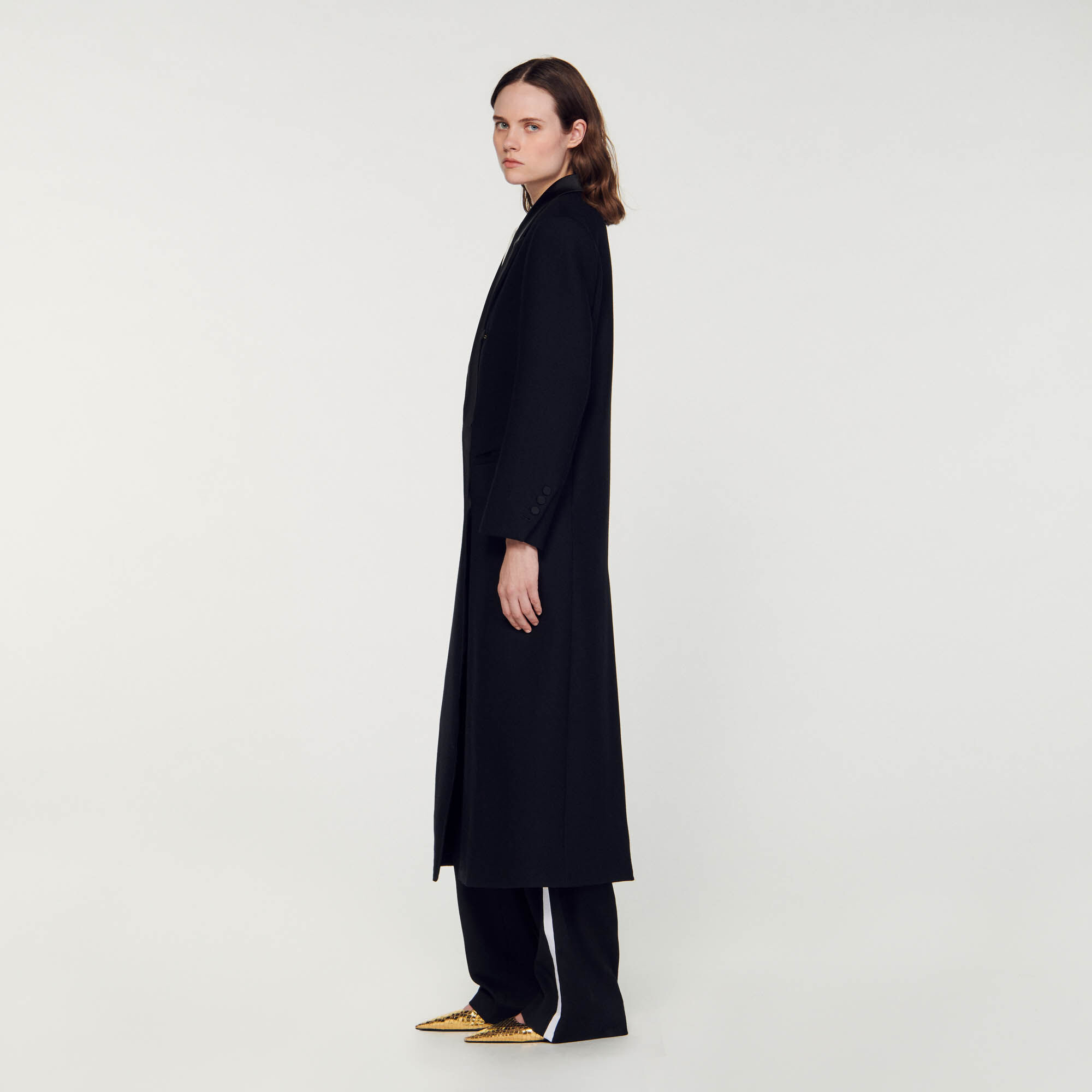 Sandro manteau sales noir
