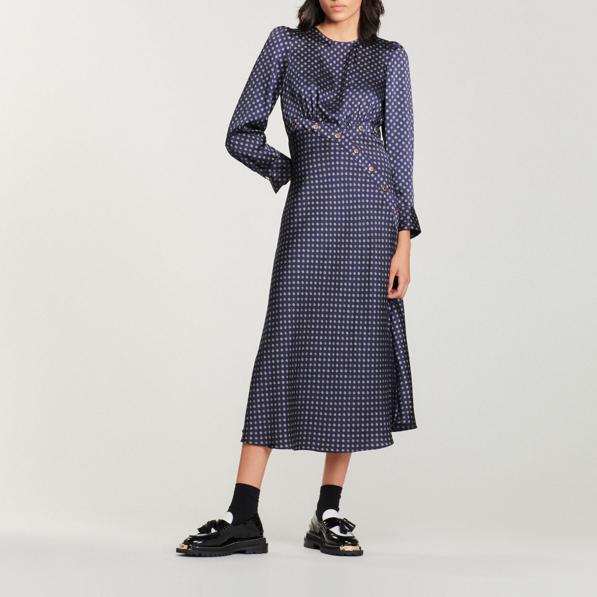 Sandro printed flowing midi store dress