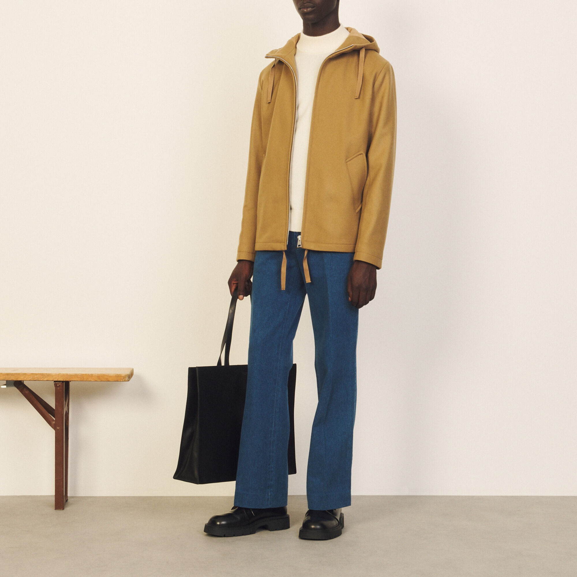 Blouson capuche en laine et cachemire Toute la S lection