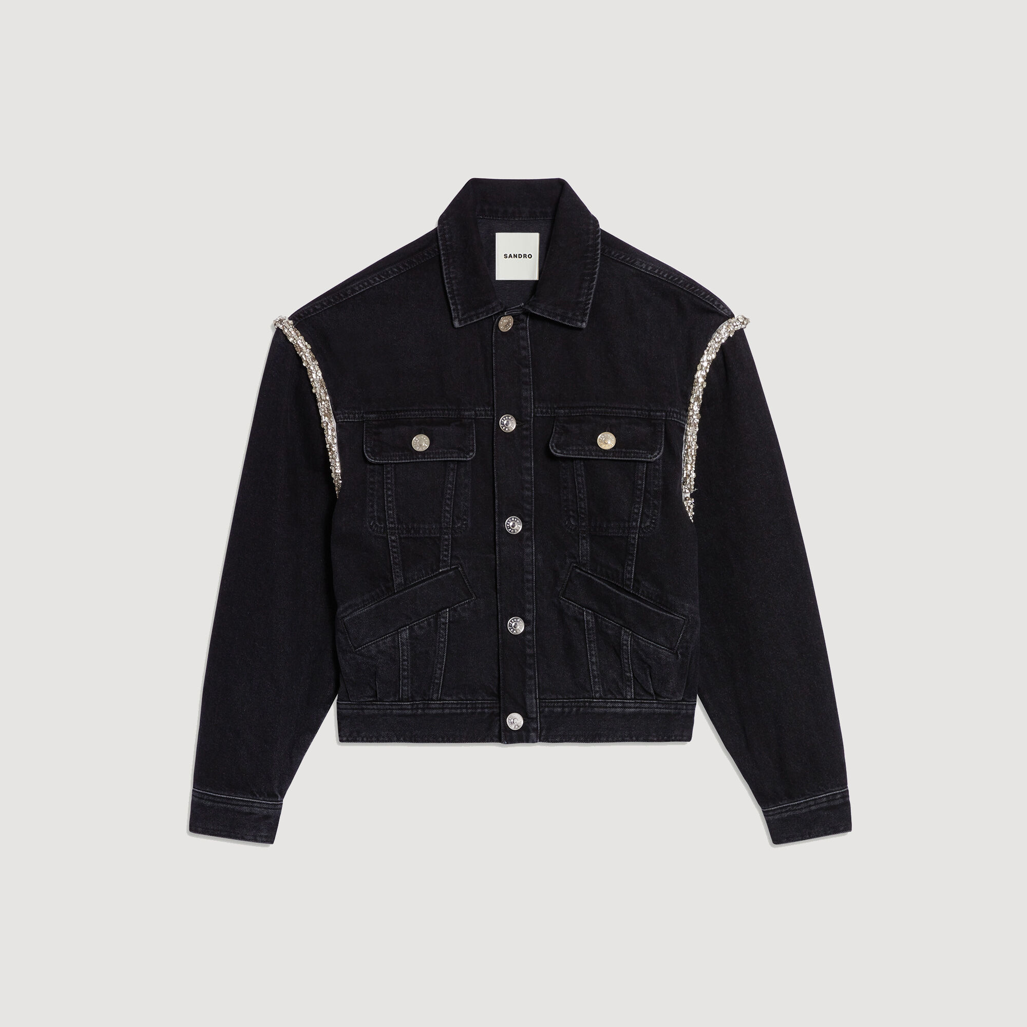 Oversized denim jacket with rhinestones Blazers Jackets