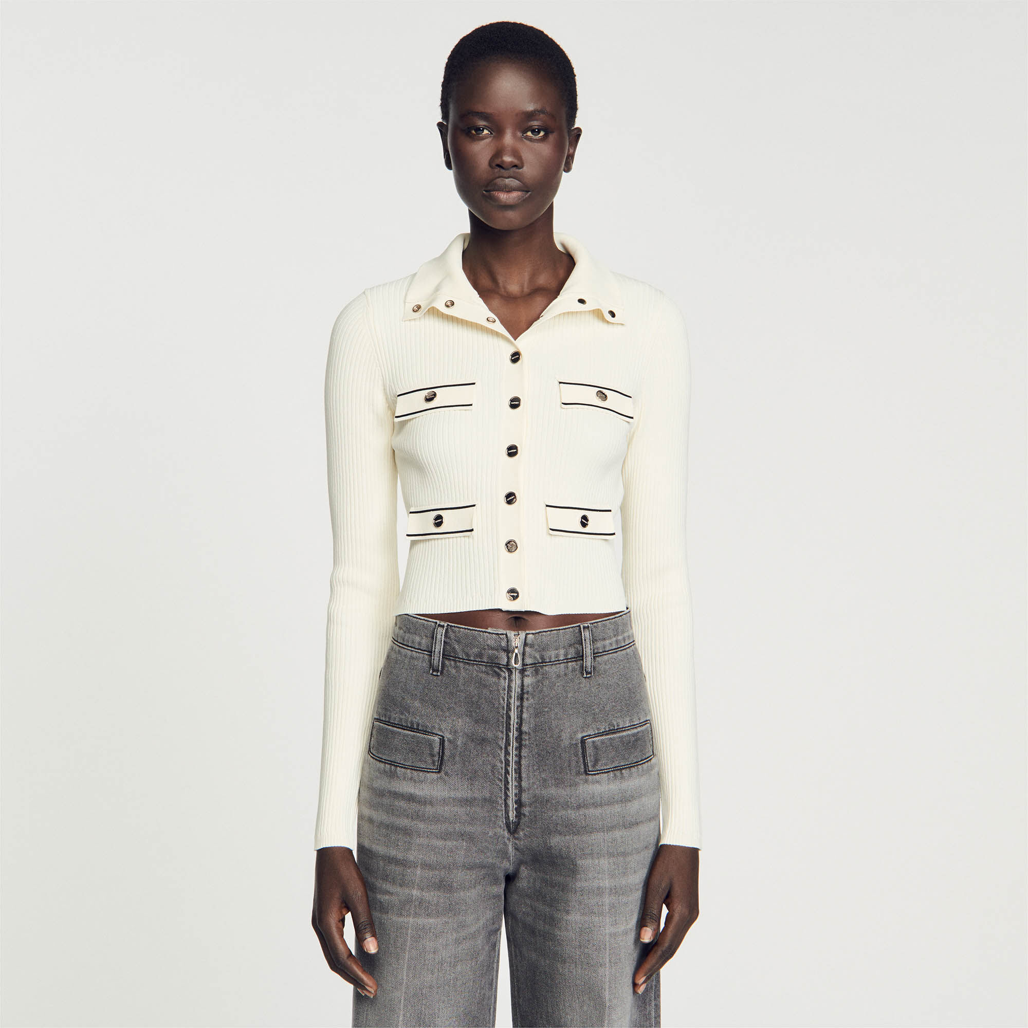 Rib knit cardigan Sweaters Cardigans Sandro paris