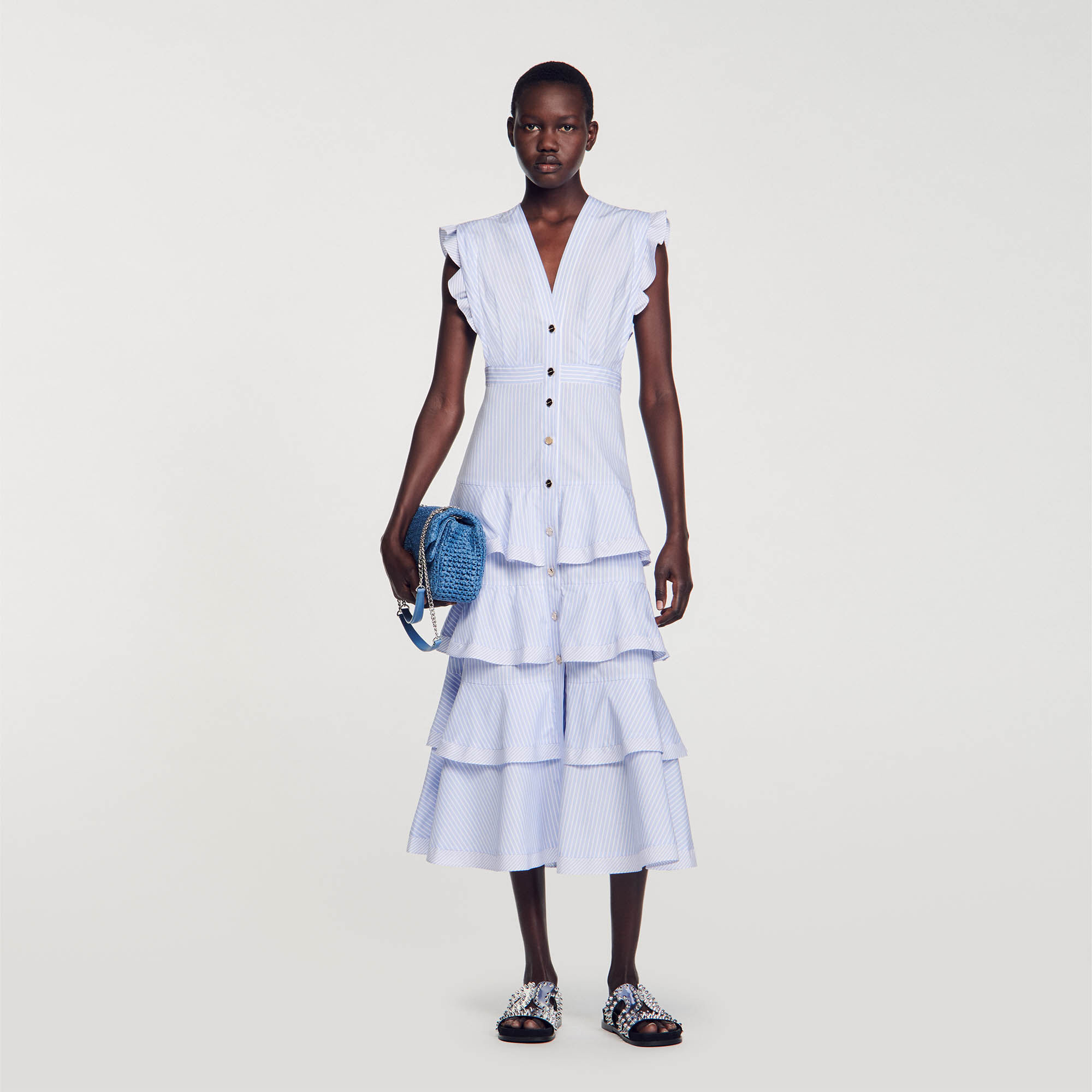 Ruffled maxi dress Dresses Sandro paris