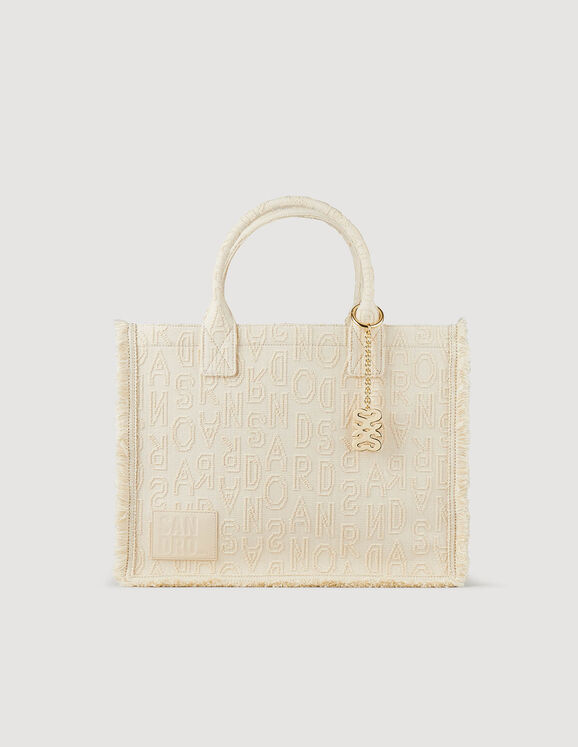 Kasbah embroidered shopping bag Ecru Femme
