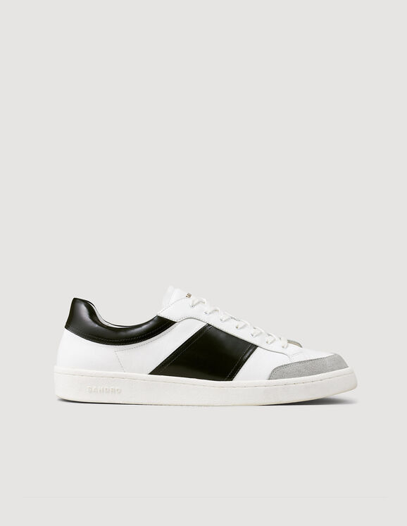Sneakers basses en cuir Blanc / Noir Homme