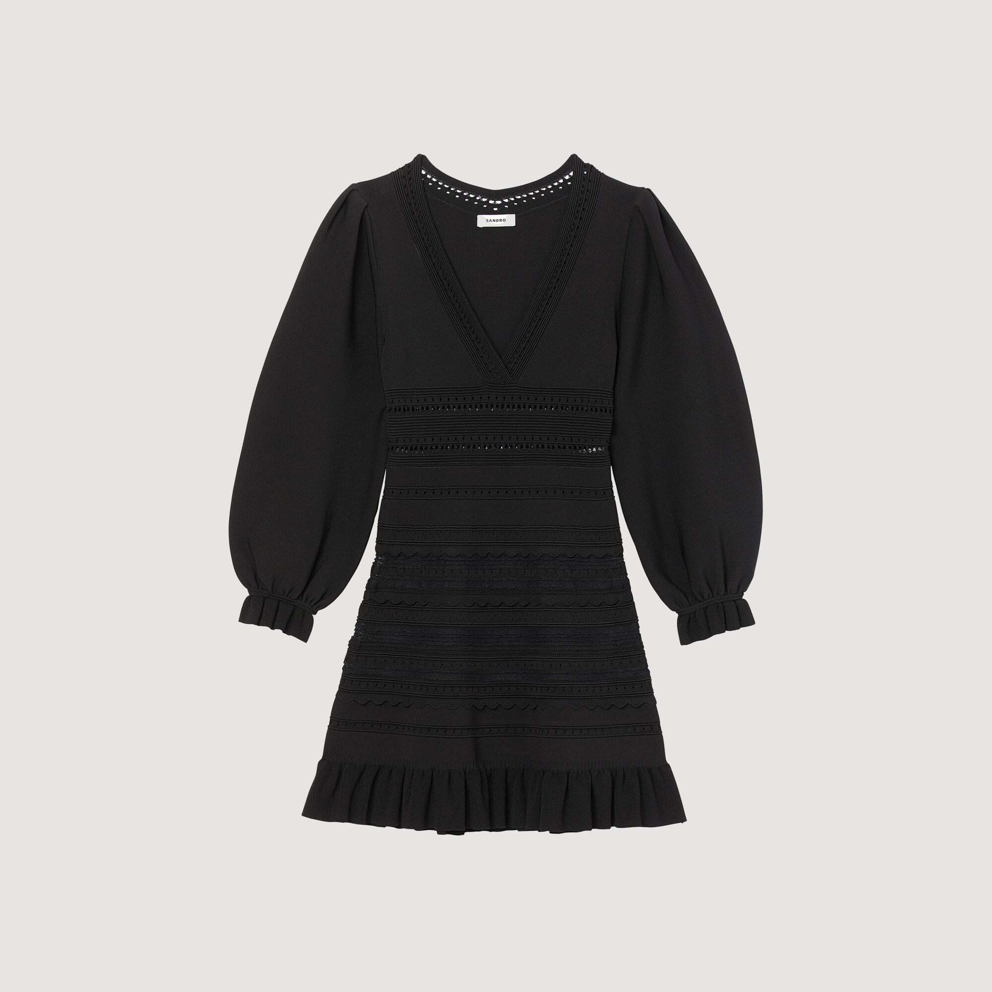 Sandro black shop ruffle dress