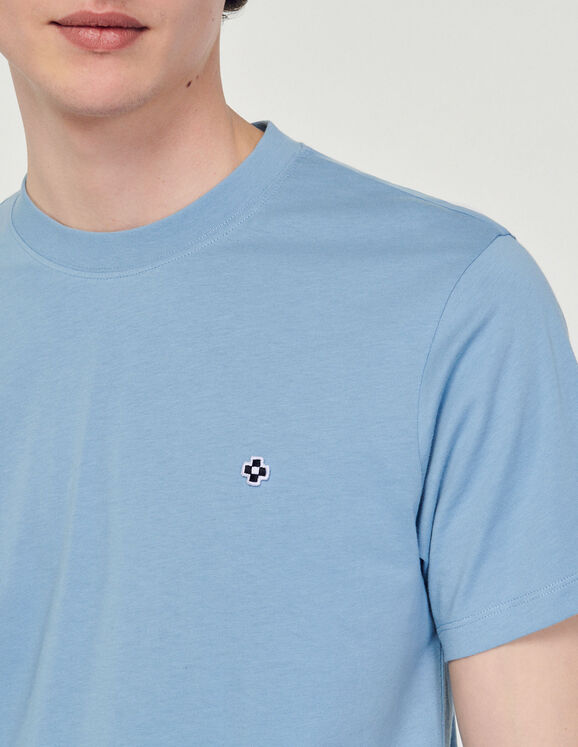 T-shirt with Square Cross patch Blue Homme