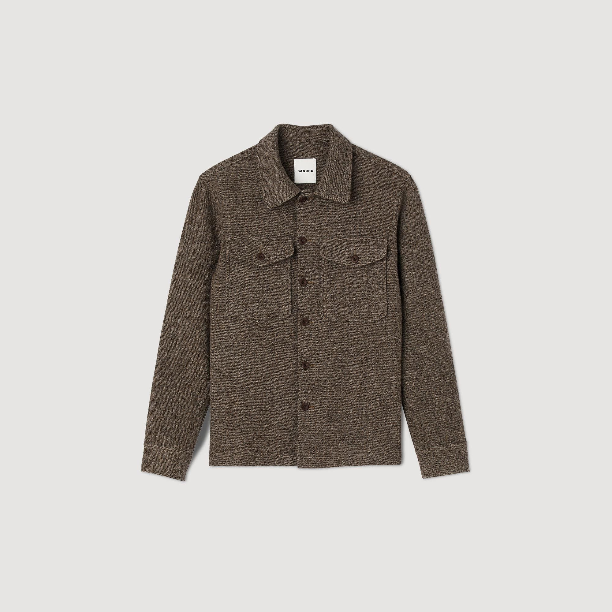 Jacket Wool Wool overshirt - Shirts | Sandro Paris