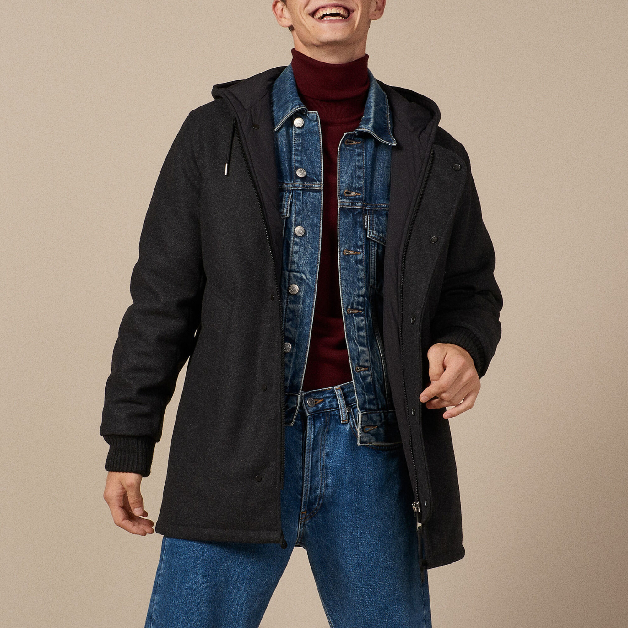 Sandro hooded coat top