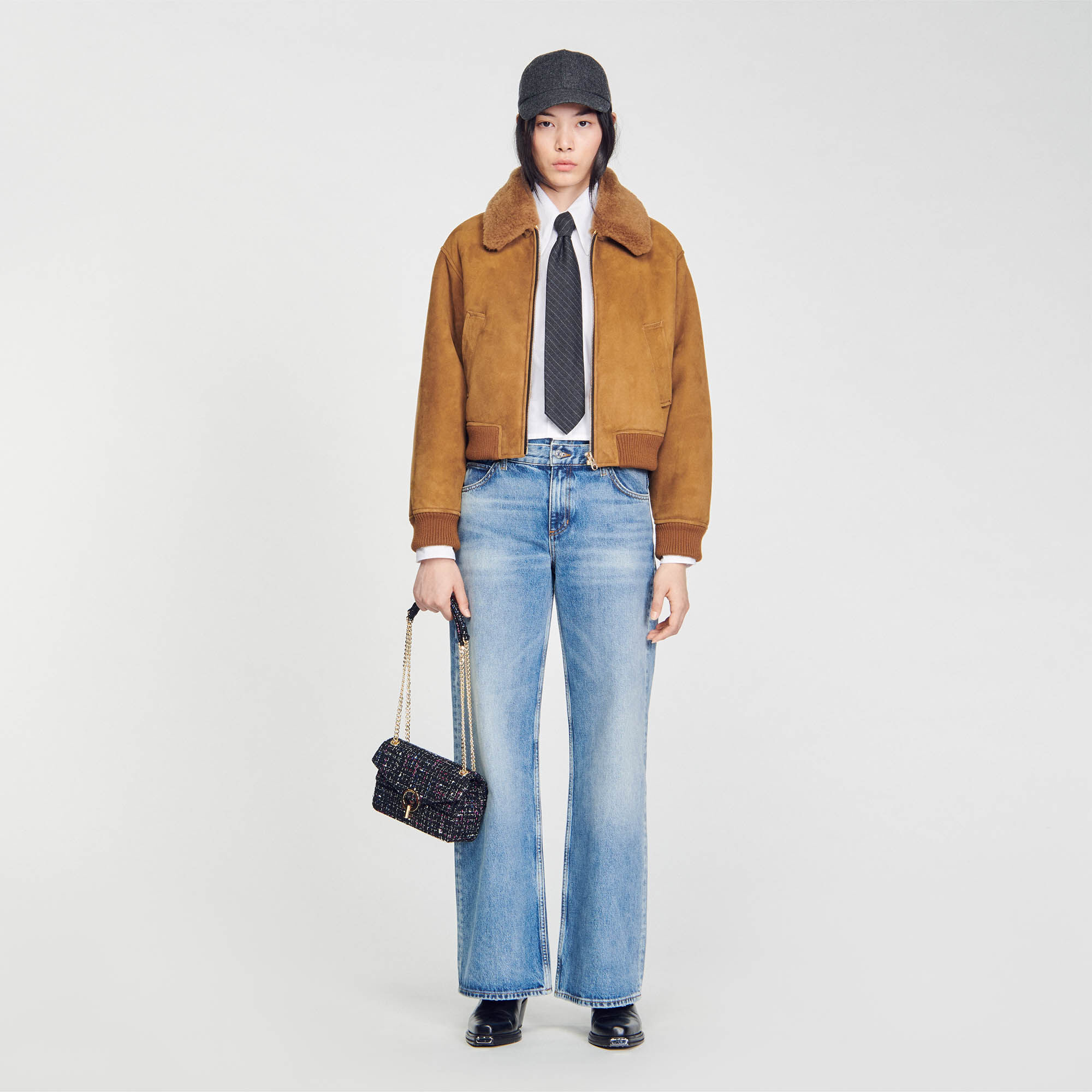Bomber camel femme sale