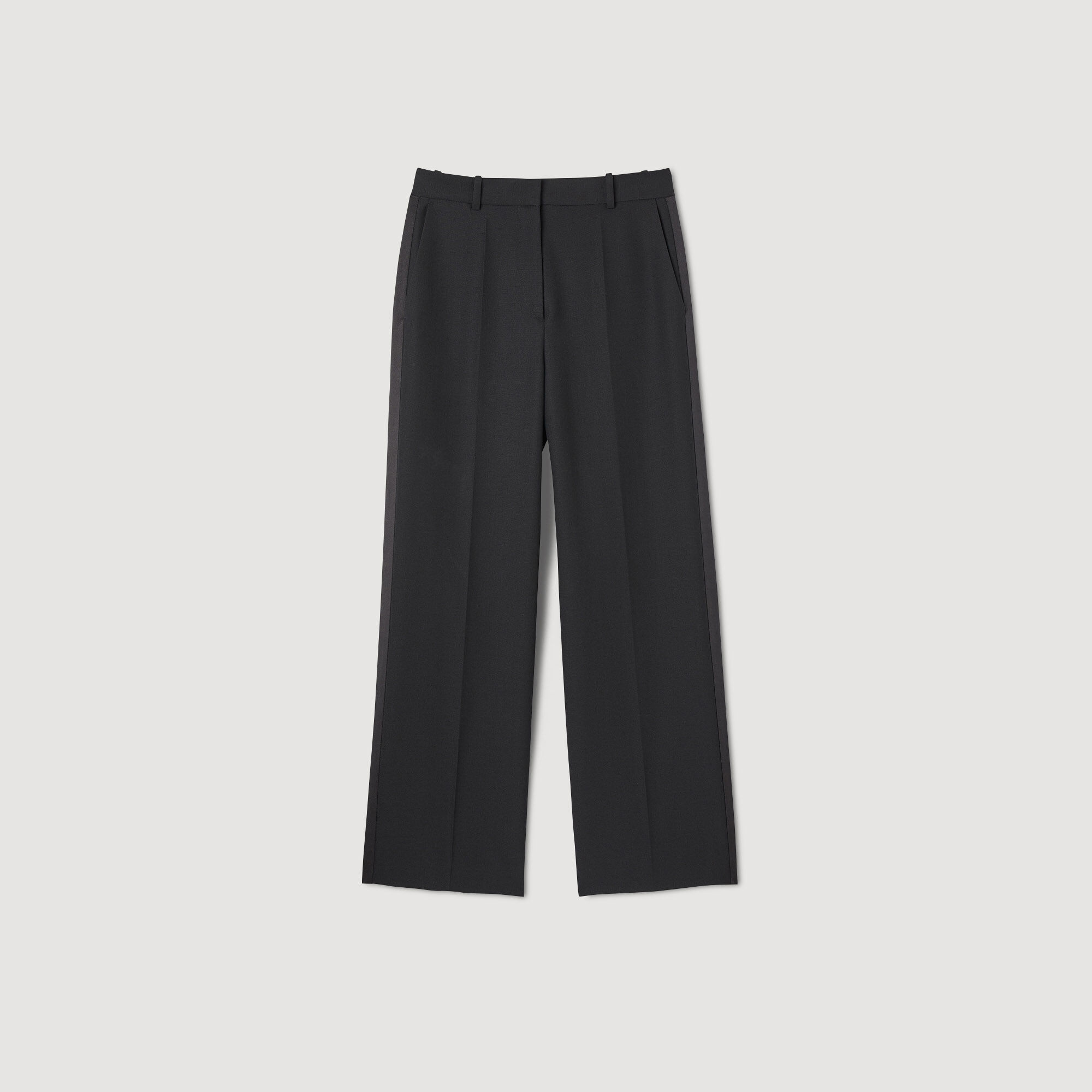 Black straight sales trousers