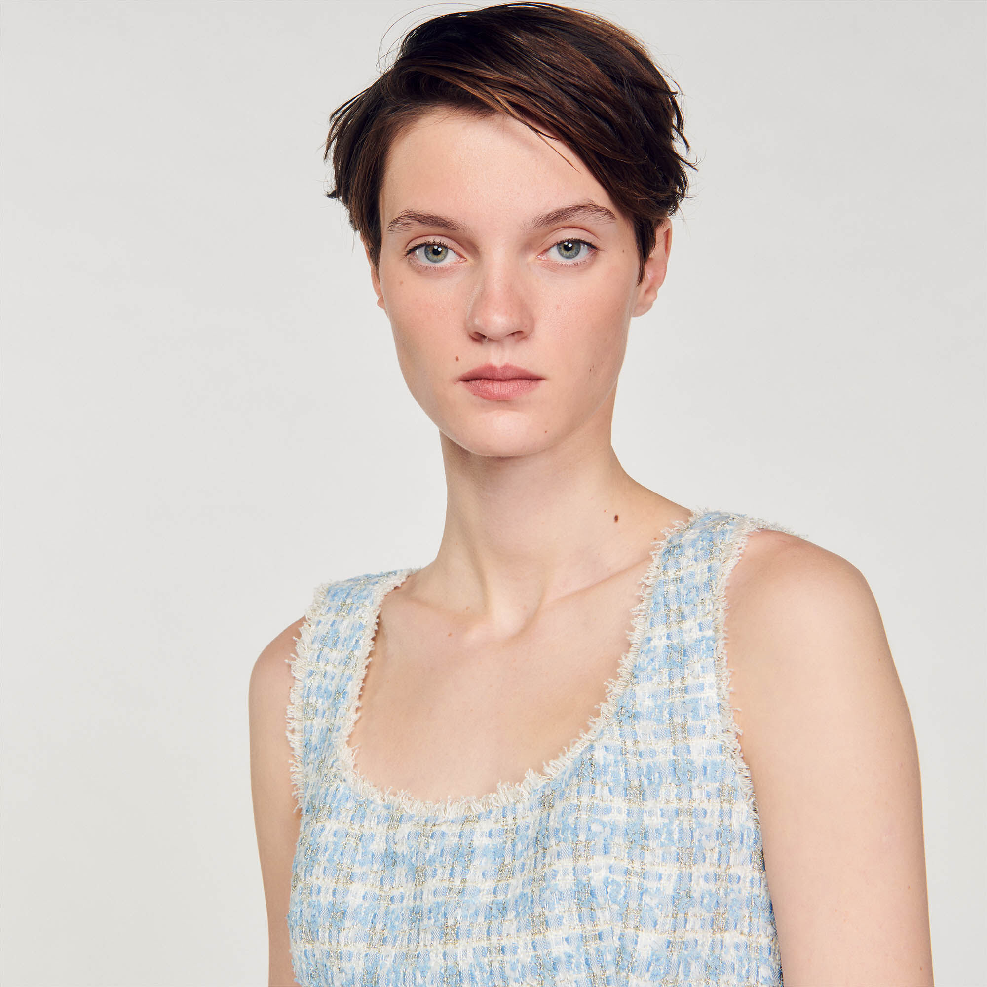 Zara blue tweed dress online