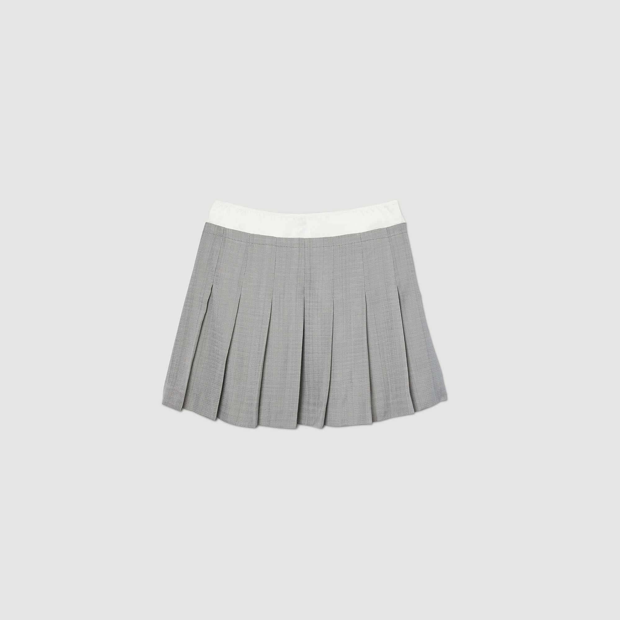 Gray pleated skirt short sale