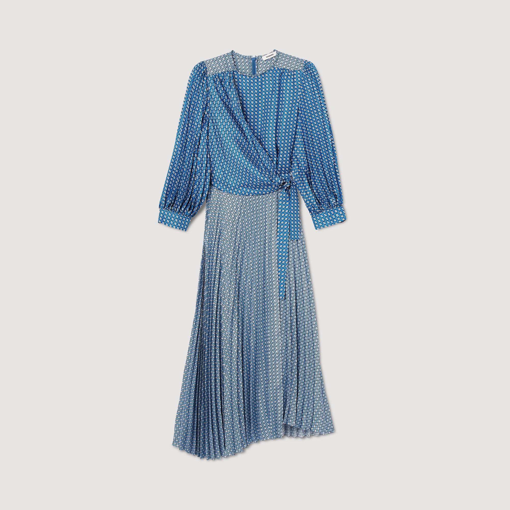 Long tie print dress Dresses Sandro paris
