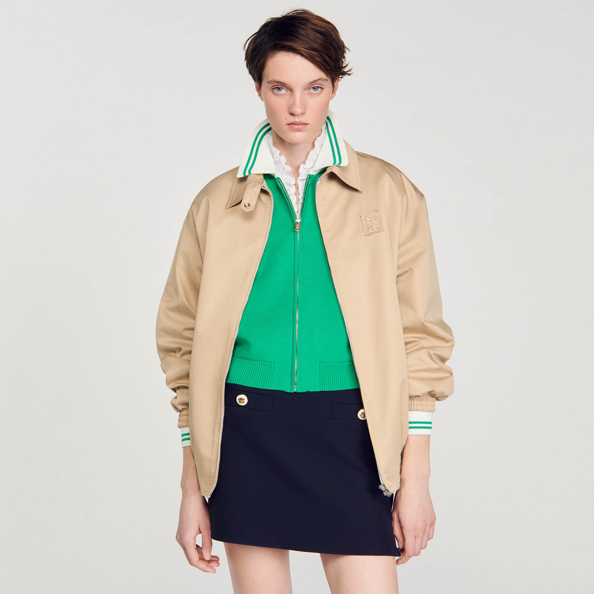 Zip up varsity cardigan Sweaters Cardigans Sandro paris