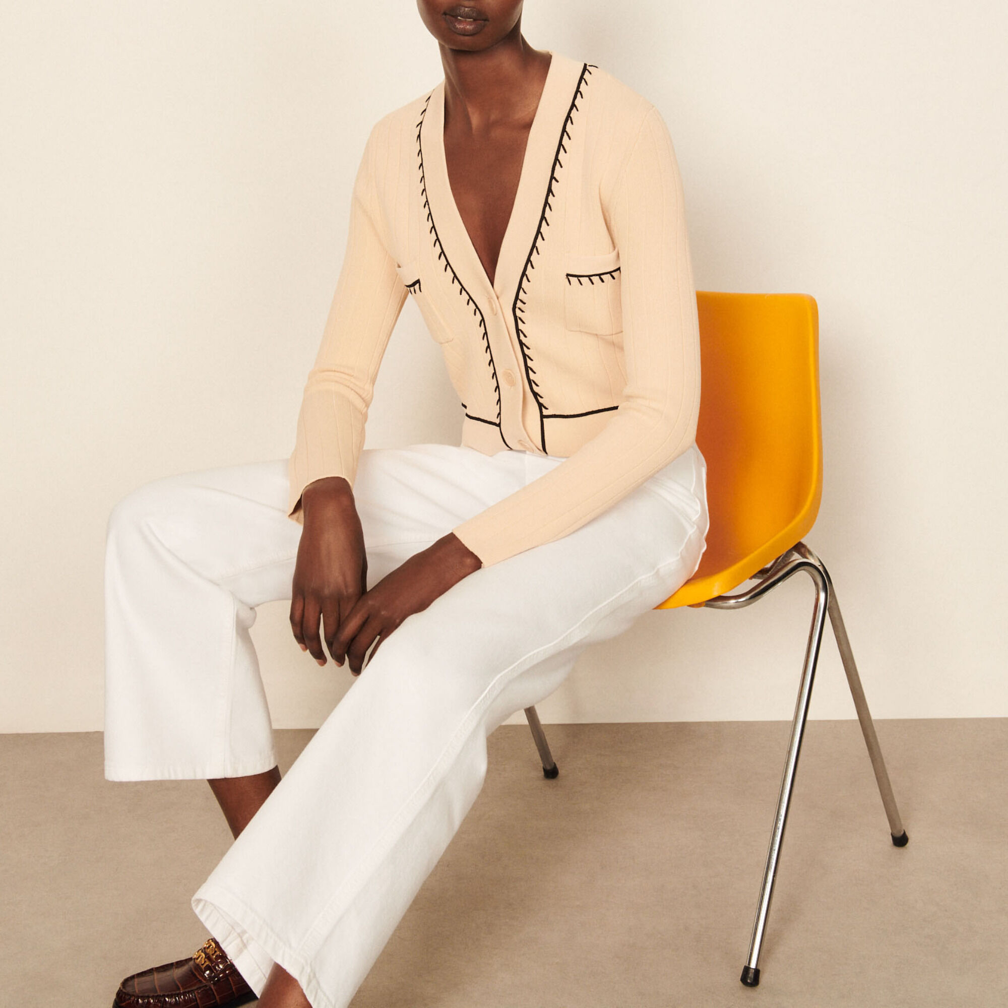 Cardigan with contrasting details More Responsible Sandro