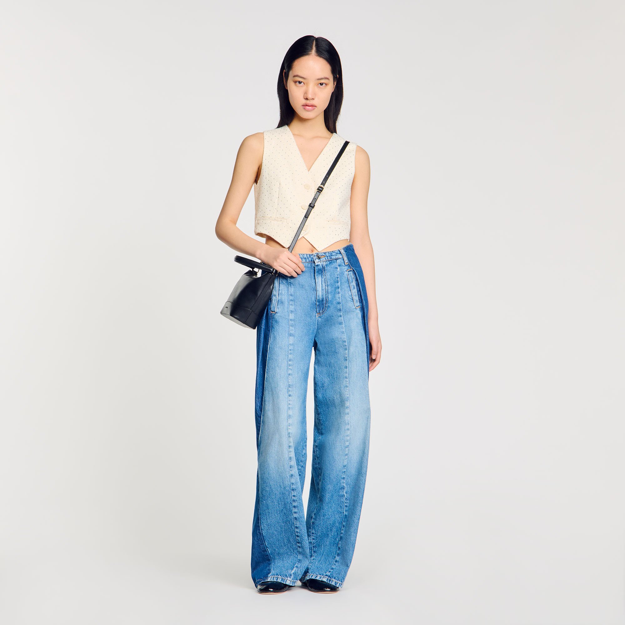 SANDRO ツイード ジャケット スパンコール付き メタリック SANDRO ツイード ジャケット スパンコール付き メタリック | THE