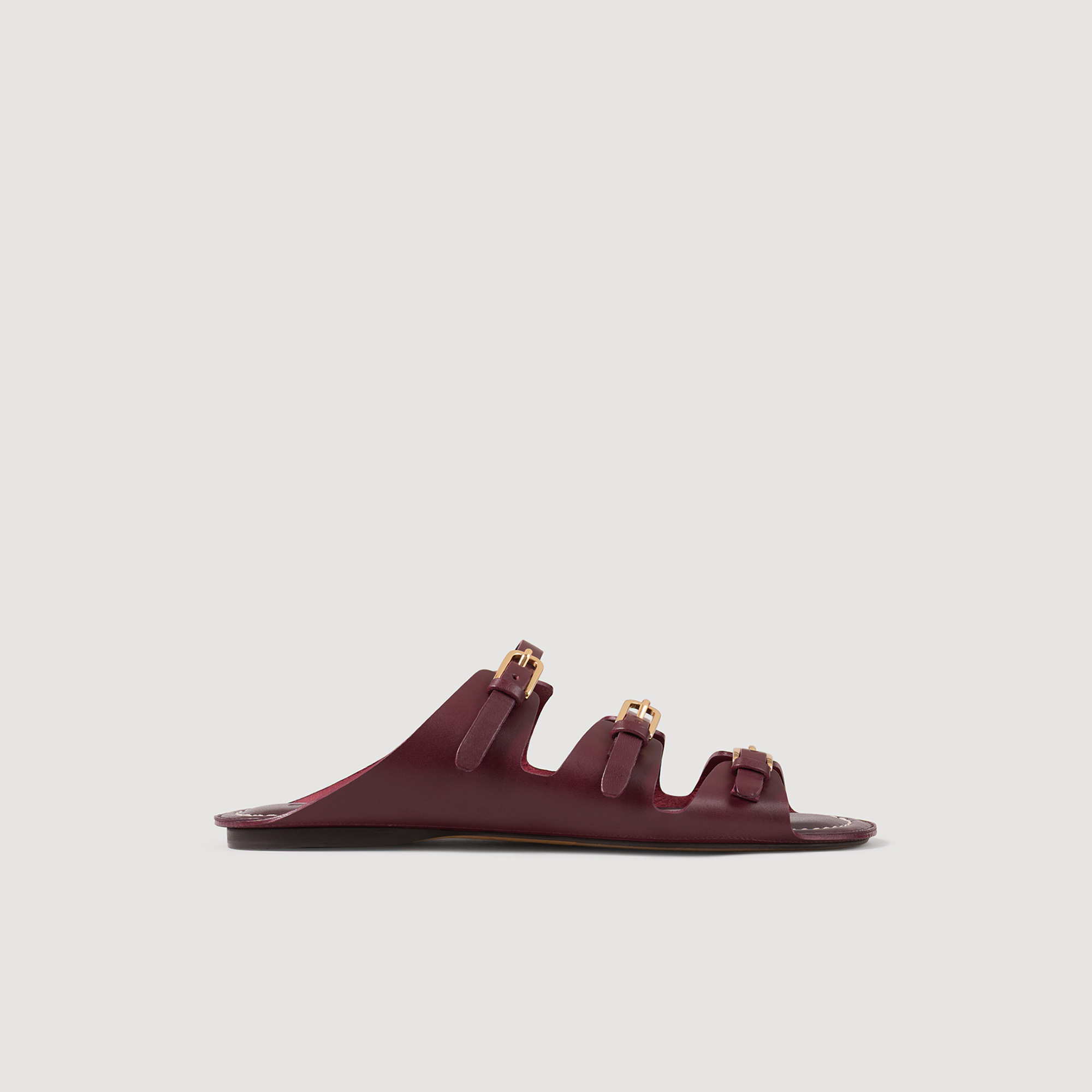 サンダル・ミュール Cecile 25 Sandals - Carel - Leather - Burgundy Women's Designer Sandals | Carel Paris