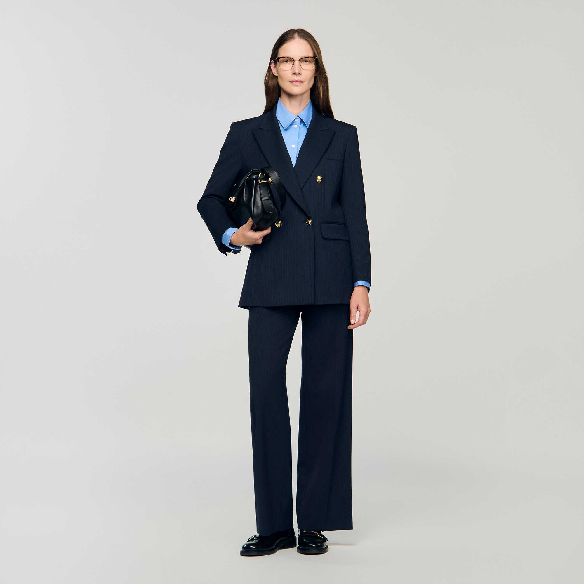 Pinstripe jacket blue For Women | Sandro Paris