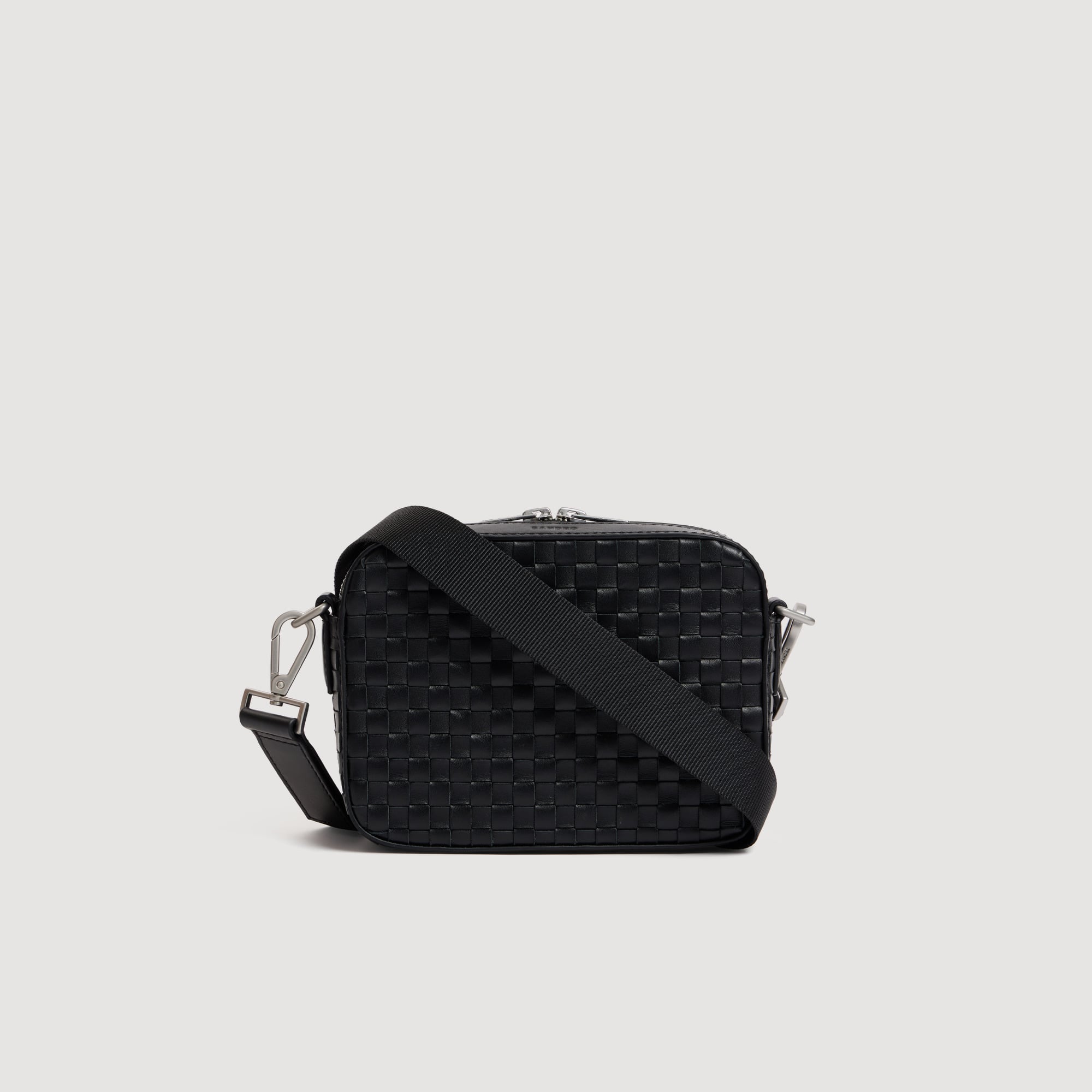 レ*ン様 NEIGHBORHOOD　Sacoche Small woven leather bag black / gray for Men | Sandro Paris