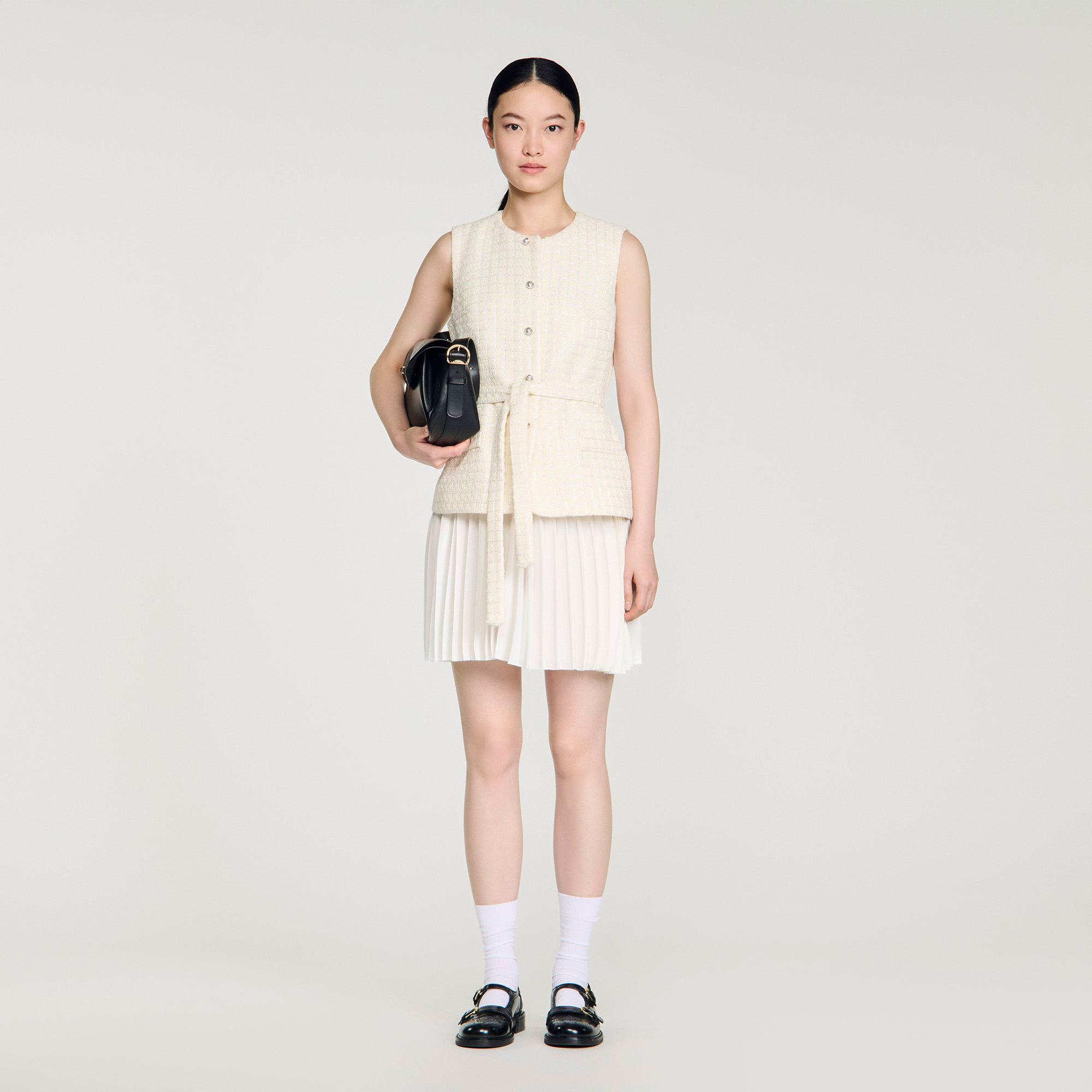 sandro short open dress Sandro satin-effect Mini one-shoulder dress