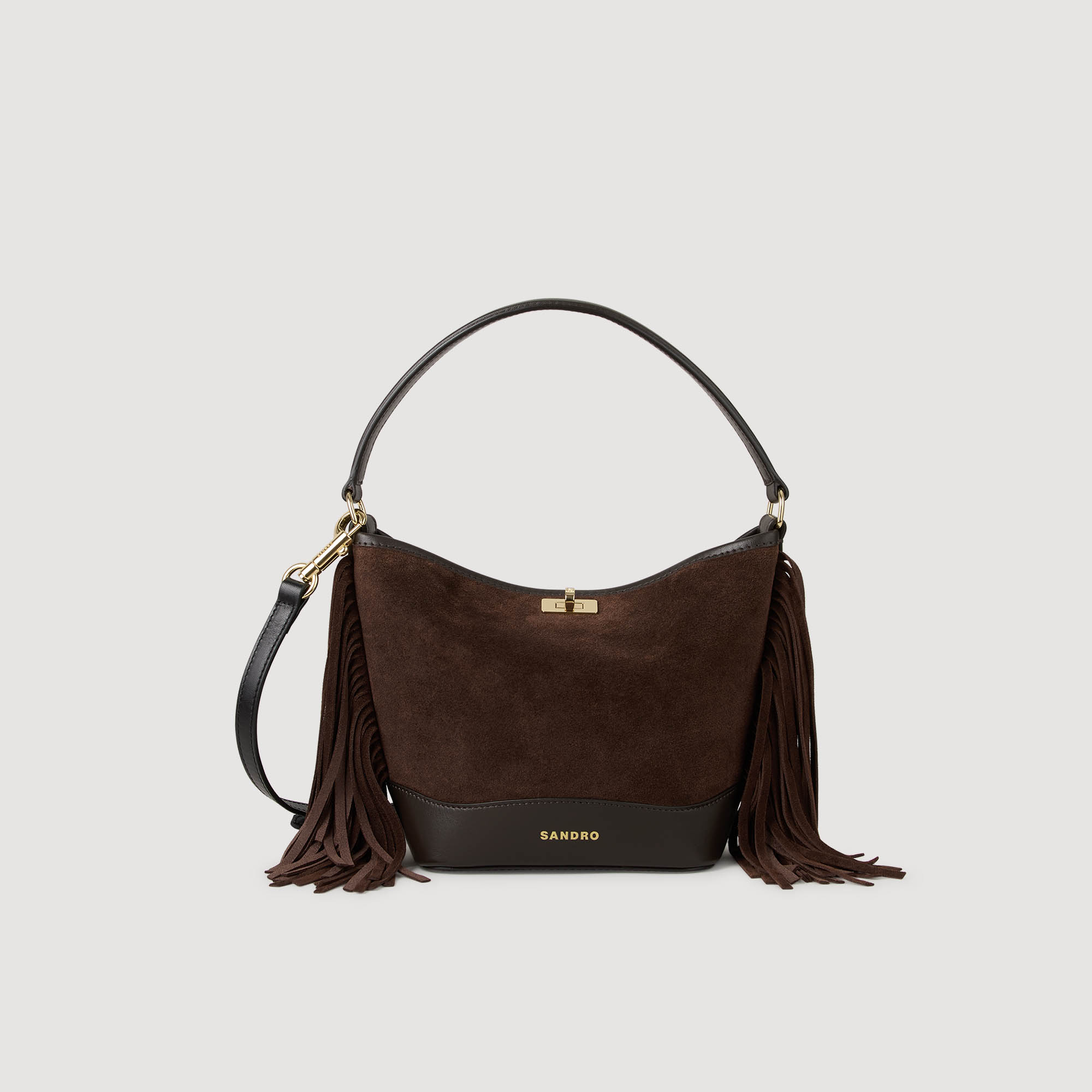 Sandro bag サンドロ サンドロパリ Small reconstituted leather bag brown for Men | Sandro Paris