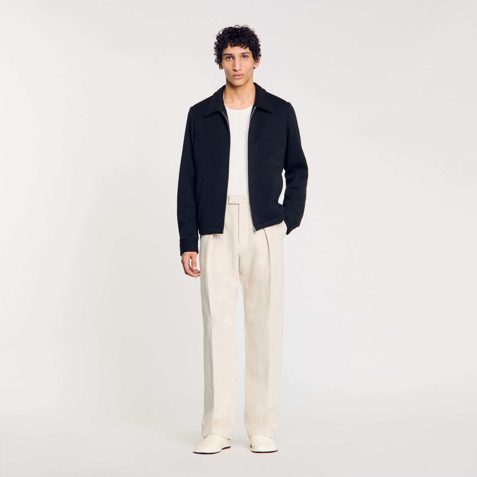 sandro paris  ウールニット　ジャケット Sandro_SHPBL01001-20_H_1.jpg