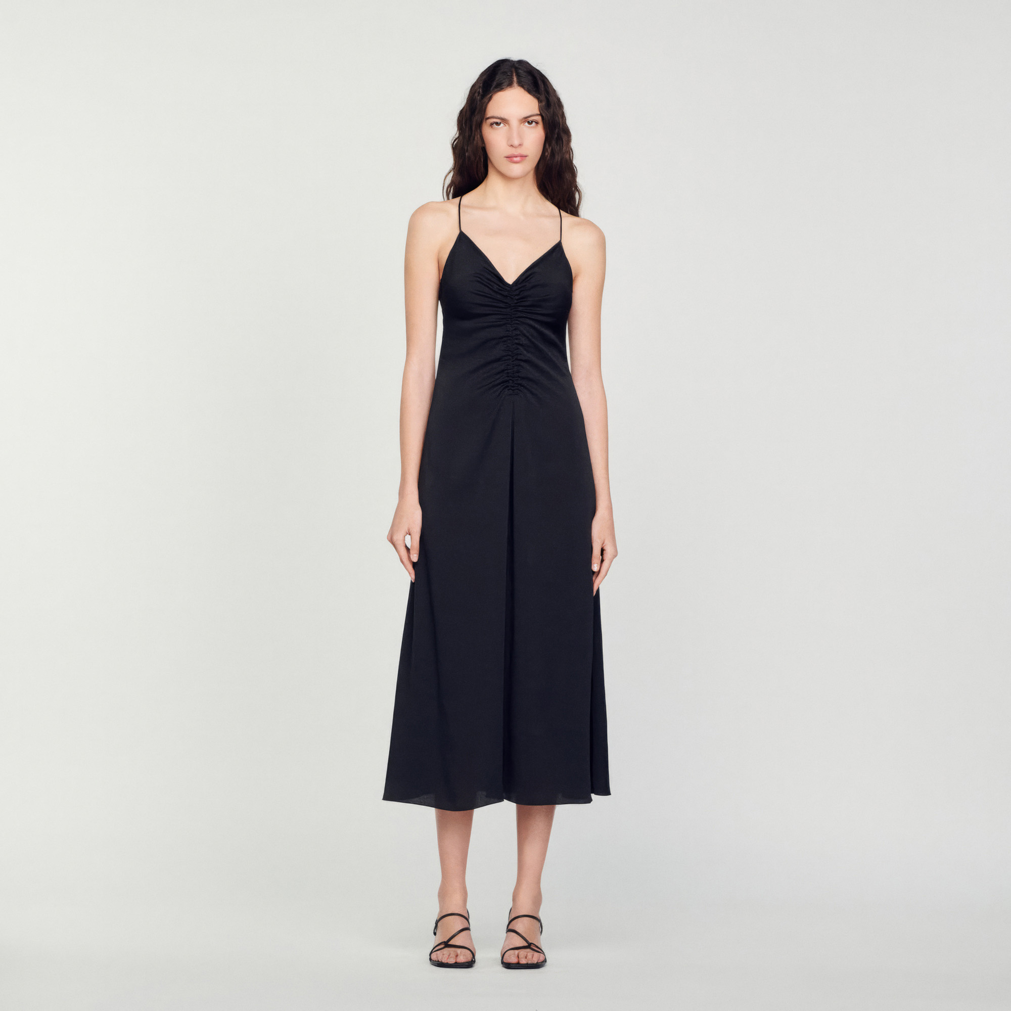 Long dress with narrow straps - Dresses - Sandro-paris.com